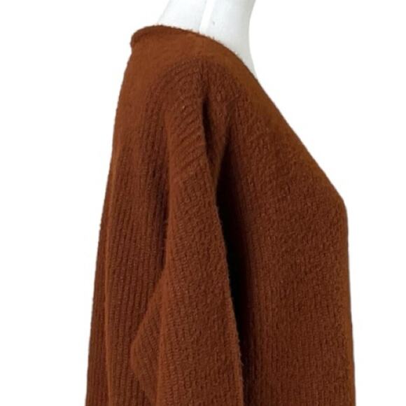 Apt. 9 Sweater V-neck Oversized Long Sleeves Soft Dark Orange Women’s Size Large - Picture 7 of 10